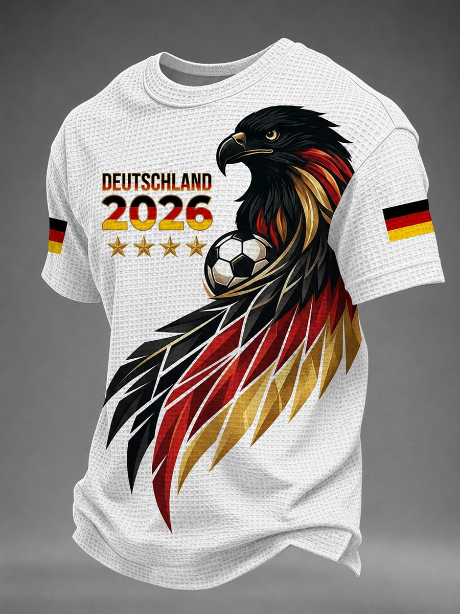 Men's German Football Fan Printed Waffle T-shirt