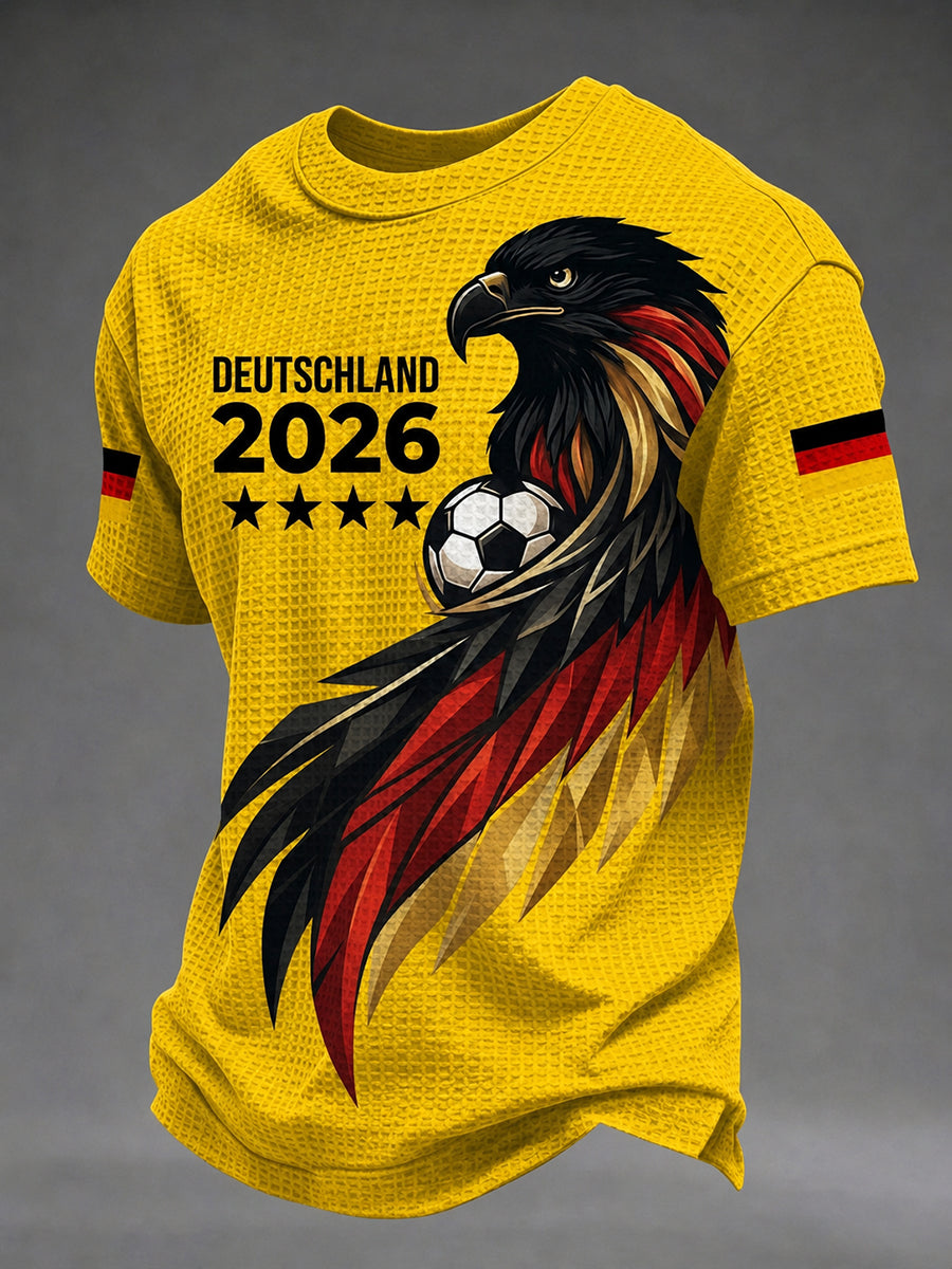 Men's German Football Fan Printed Waffle T-shirt