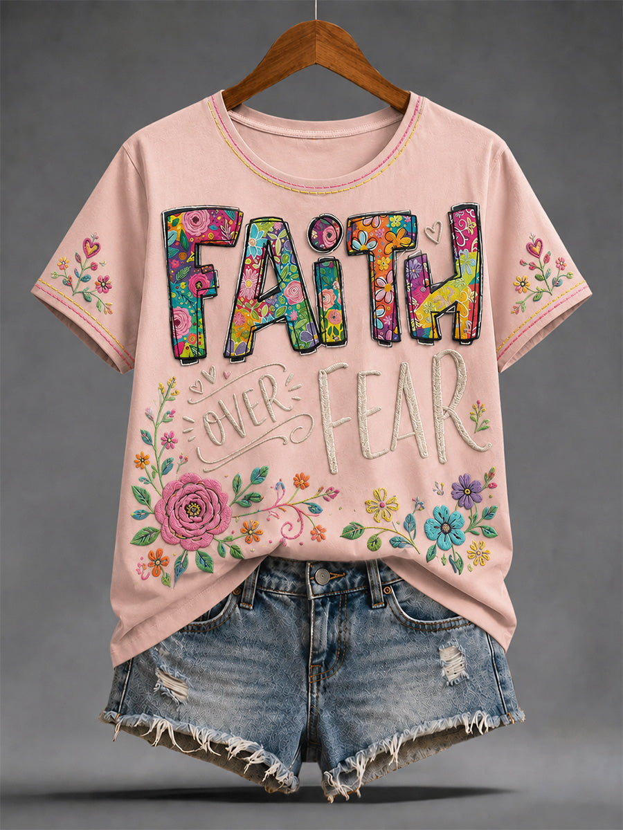 Women's Christian Jesus Print Casual Tee