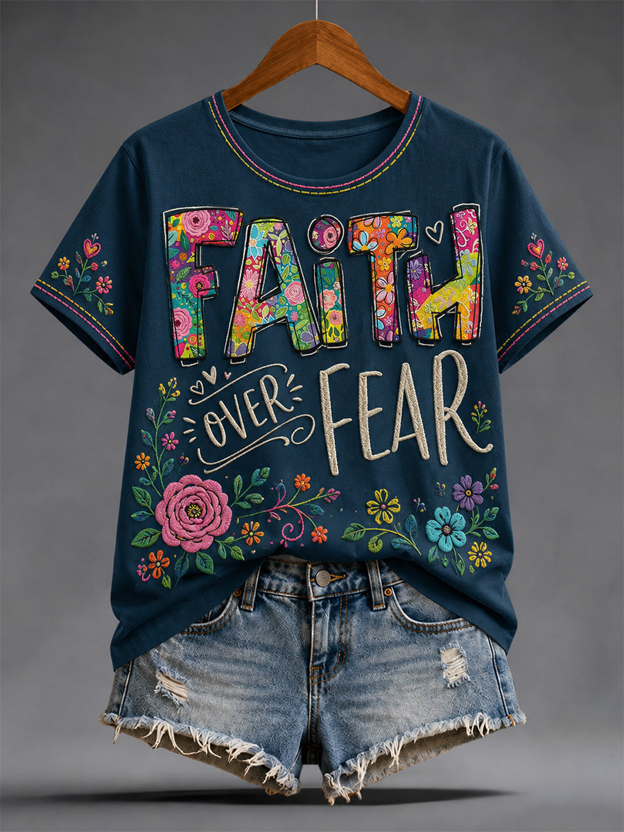 Women's Christian Jesus Print Casual Tee
