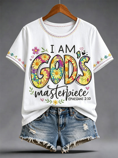 Women's Christian Jesus Print Casual Tee