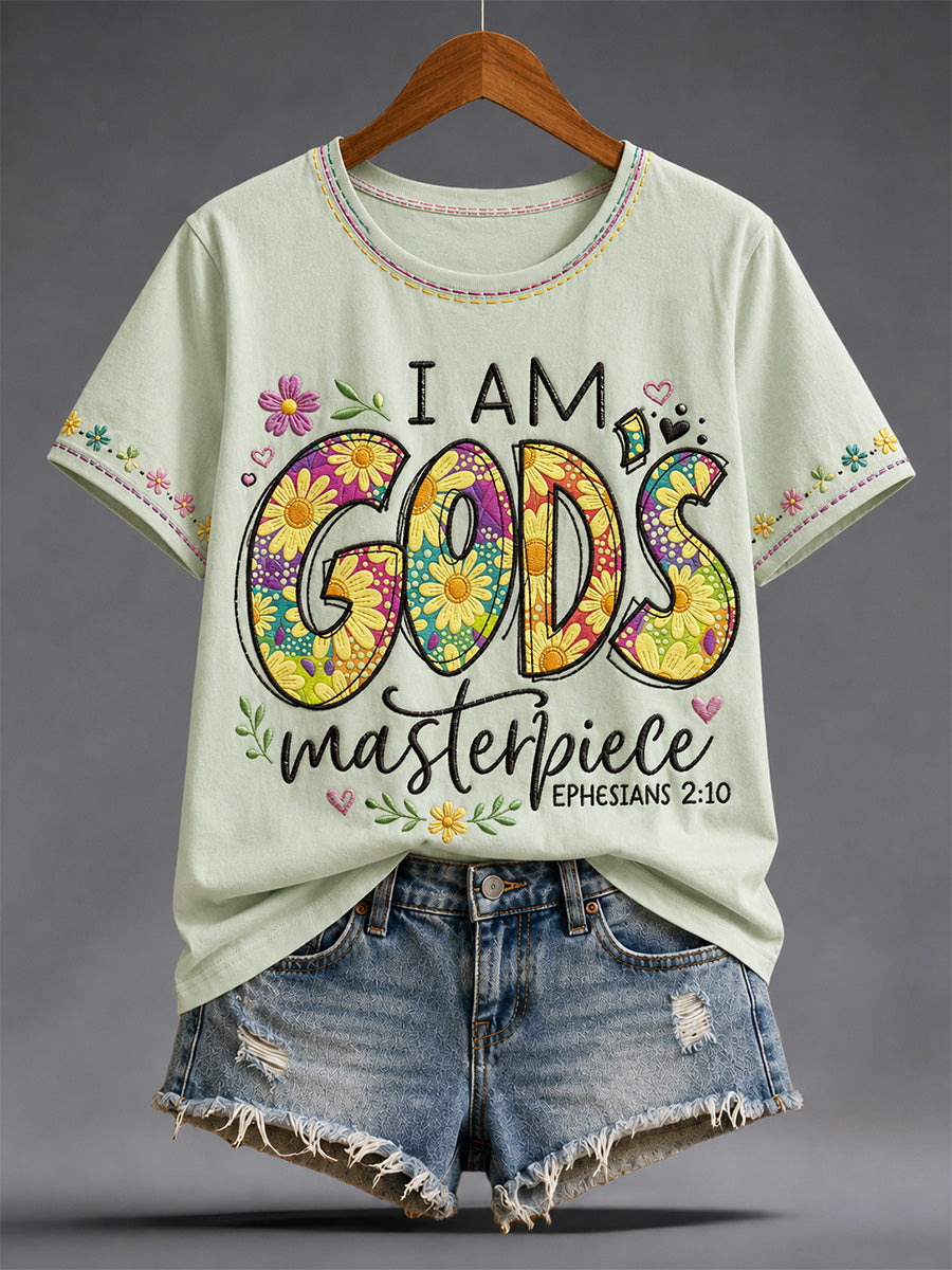 Women's Christian Jesus Print Casual Tee