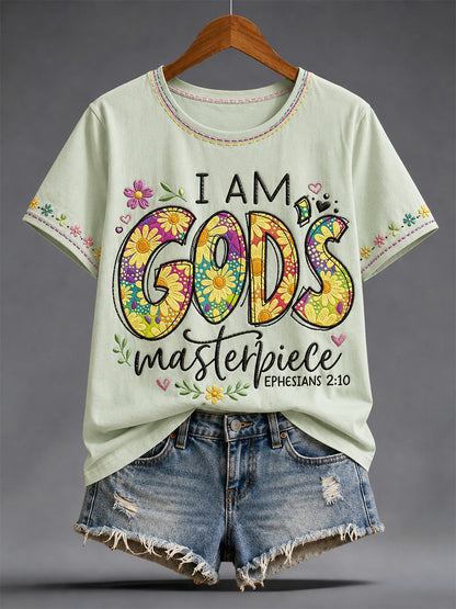 Women's Christian Jesus Print Casual Tee