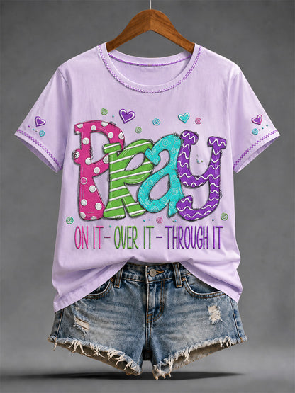Women's Christian Jesus Print Casual Tee