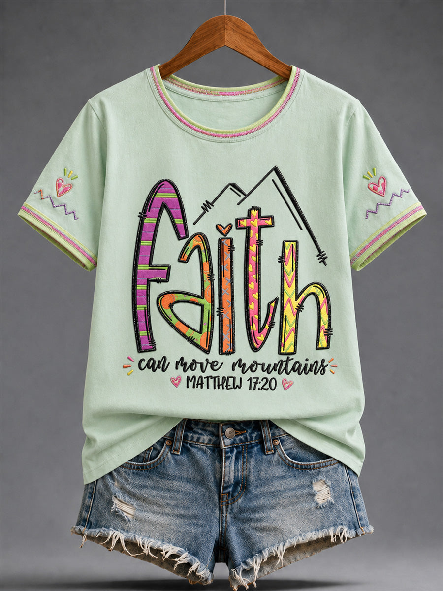 Women's Christian Jesus Print Casual Tee