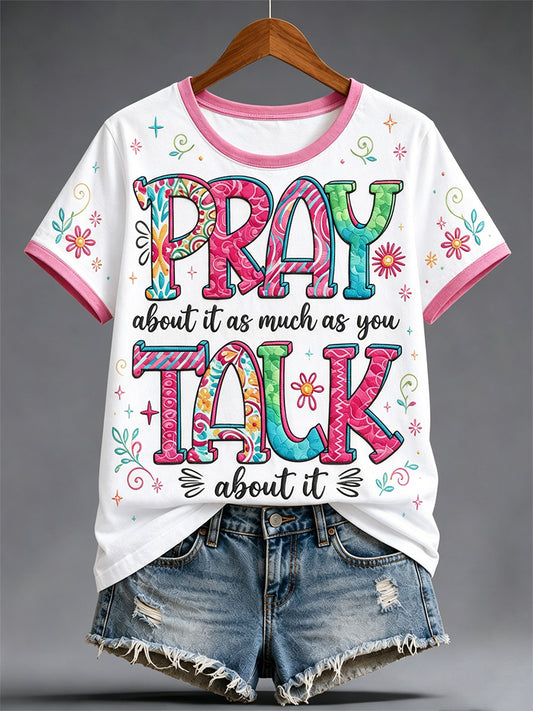 Women's Christian Jesus Print Casual Tee