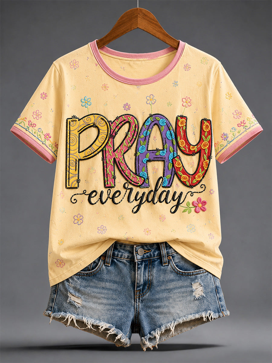 Women's Christian Jesus Print Casual Tee