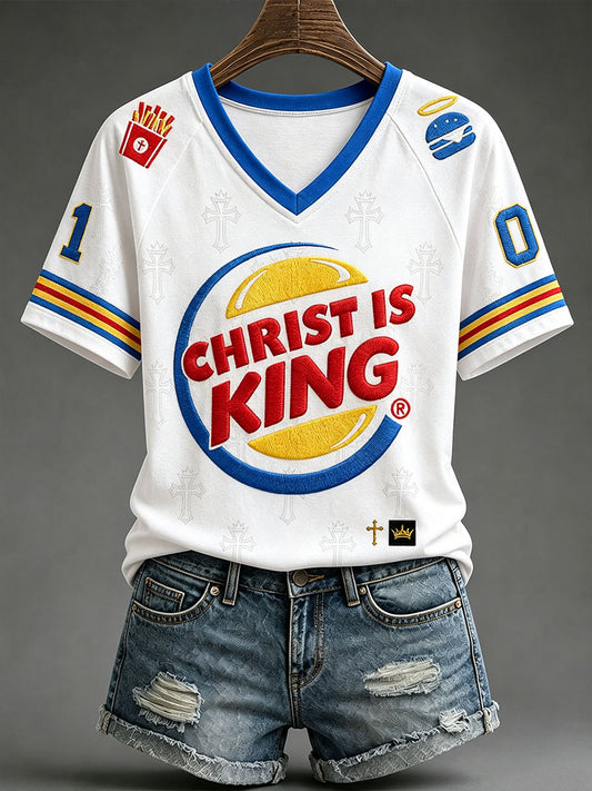 Women’s 'Christ is King' V-neck T-shirts