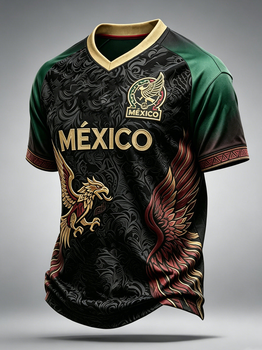 Men's Mexican Soccer Match Art Print Short-Sleeve T-Shirt