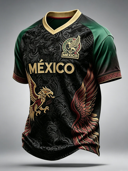 Men's Mexican Soccer Match Art Print Short-Sleeve T-Shirt