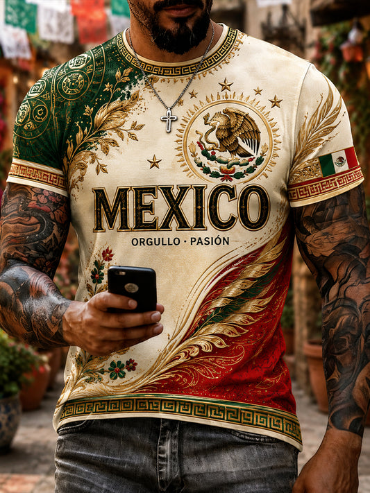Men's Mexican Football Match Cheer Art Print T-Shirt