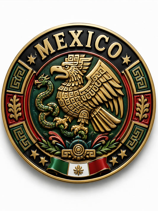 Unisex Mexican Football Match Cheering Art Print Badge