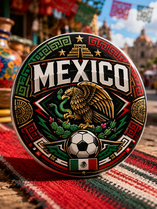 Unisex Mexican Football Match Cheering Art Print Badge
