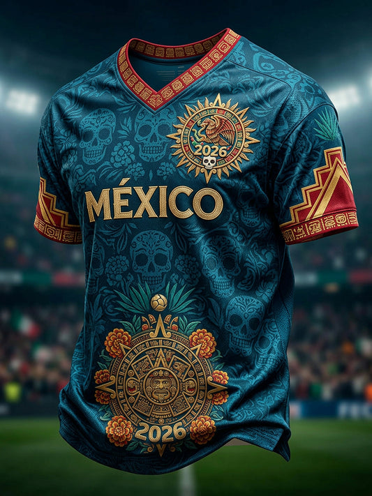 Men's Mexican Football Match Art Print T-shirt
