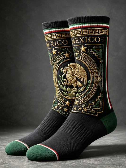 Unisex Mexican Soccer Match Cheering Socks With Artistic Prints