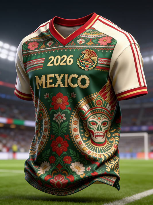 Men's Mexican Football Match Art Print T-shirt