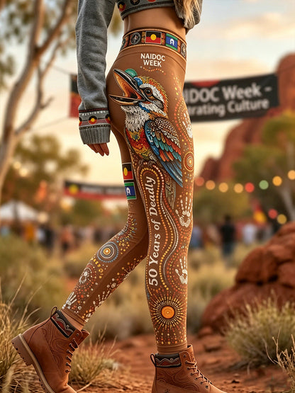 Women's Australia Naidoc Week High-Waisted Slim Fit Casual Leggings