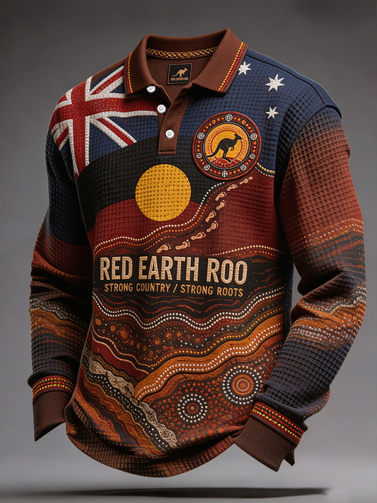 Men's Australia Aboriginal Culture NAIDOC Week Printed Waffle Casual Tops