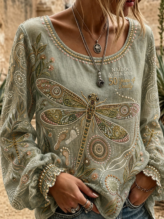 Women's Australia Naidoc Week Cotton-Linen Shirt