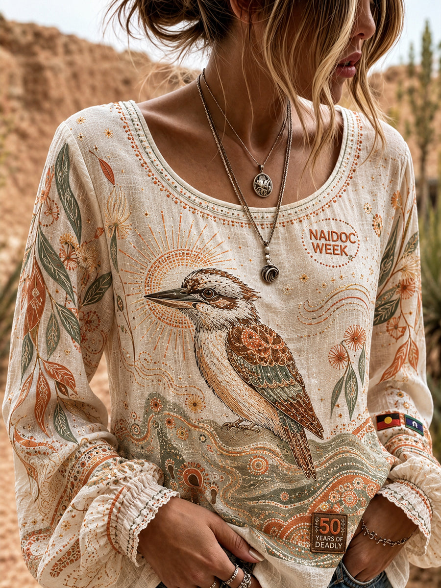 Women's Australia Naidoc Week Cotton-Linen Shirt