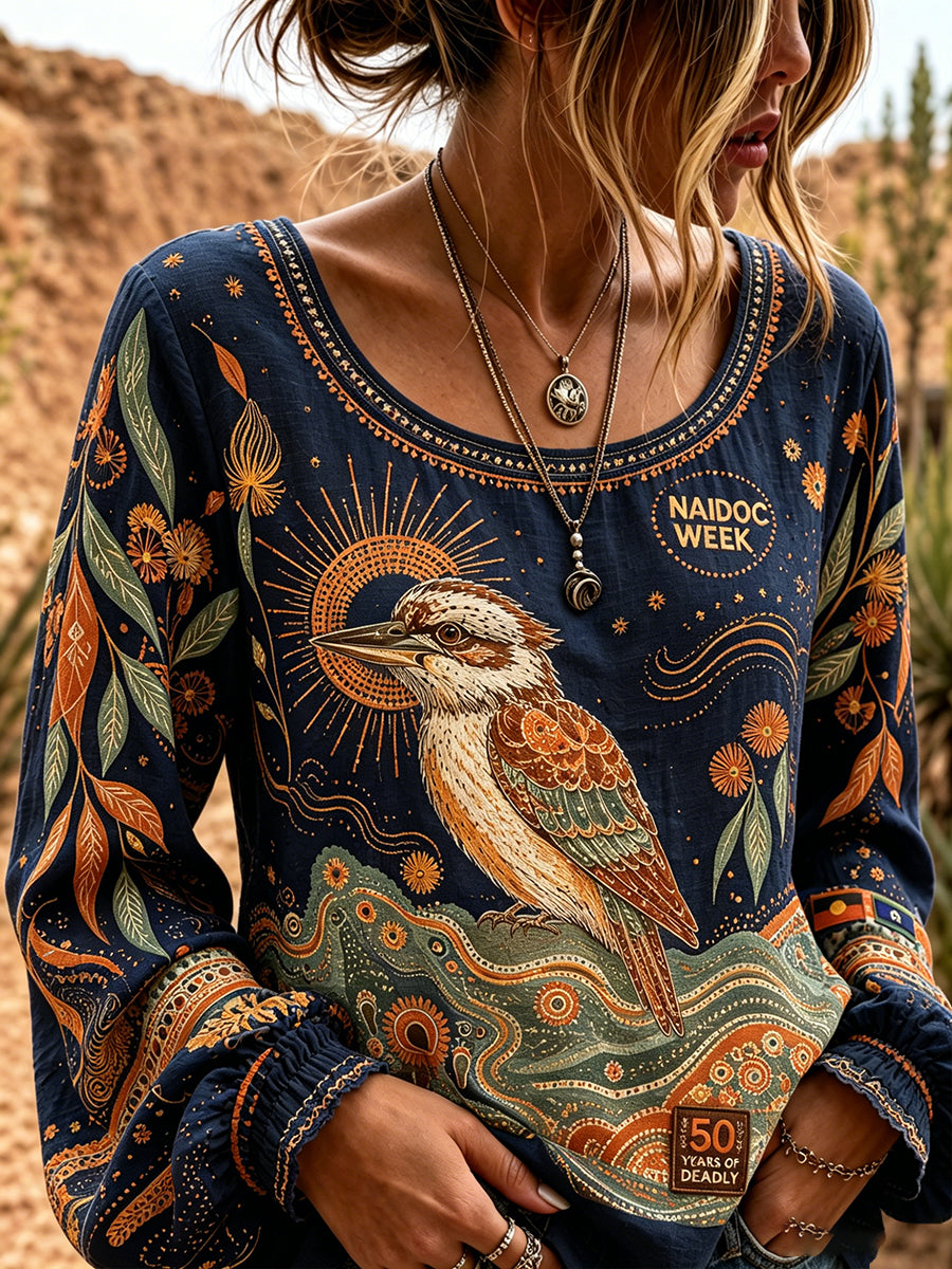 Women's Australia Naidoc Week Cotton-Linen Shirt