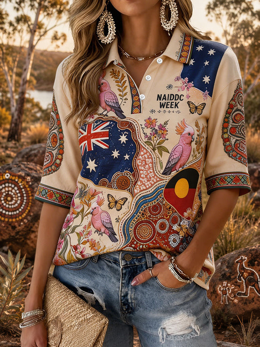 Women's Australia Aboriginal Culture NAIDOC Week Printed Casual Tops