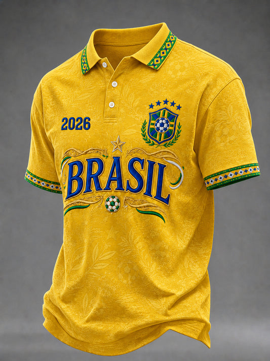 Men's Gift For Football Fans Print Casual Polo