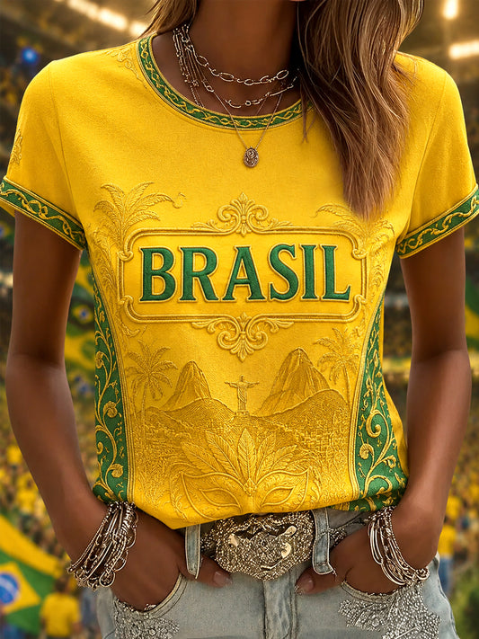 Women's Gift For Football Fans Print Casual Tee