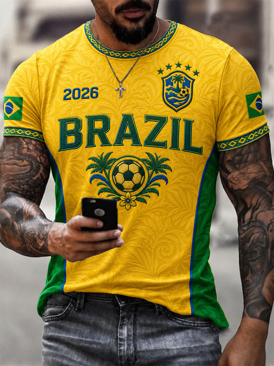 Men's Gift For Football Fans Print Casual Tee