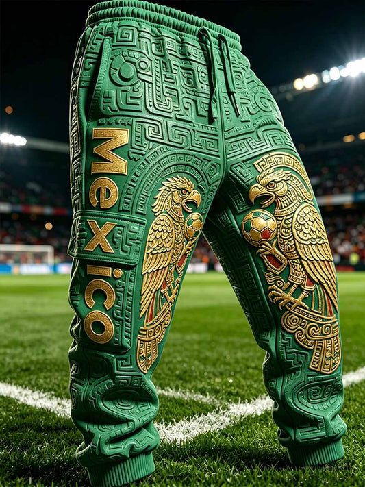 Men's Mexican Football Match Printed Pants