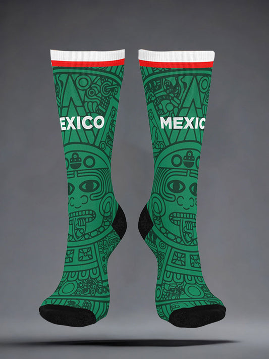 Unisex Mexico Football Lover Art Printed Socks