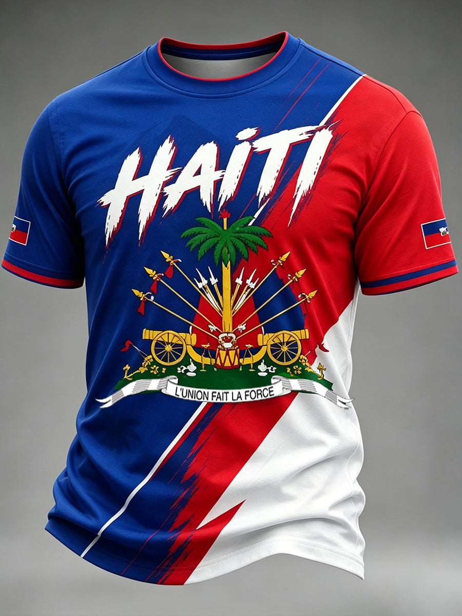 Men's Short-Sleeved T-Shirt With Football Print