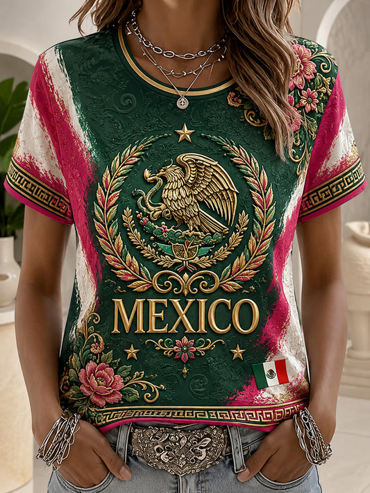 Women's Mexican Football Match Cheering Art Print T-Shirt