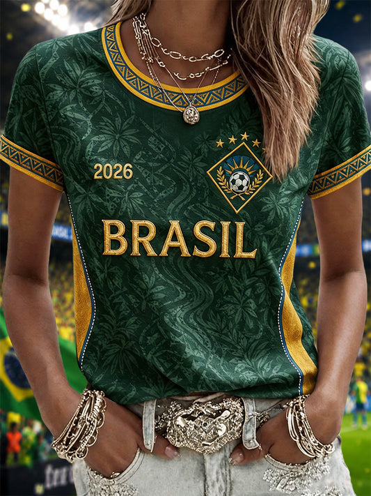 Women's Gift For Football Fans Print Casual Tee