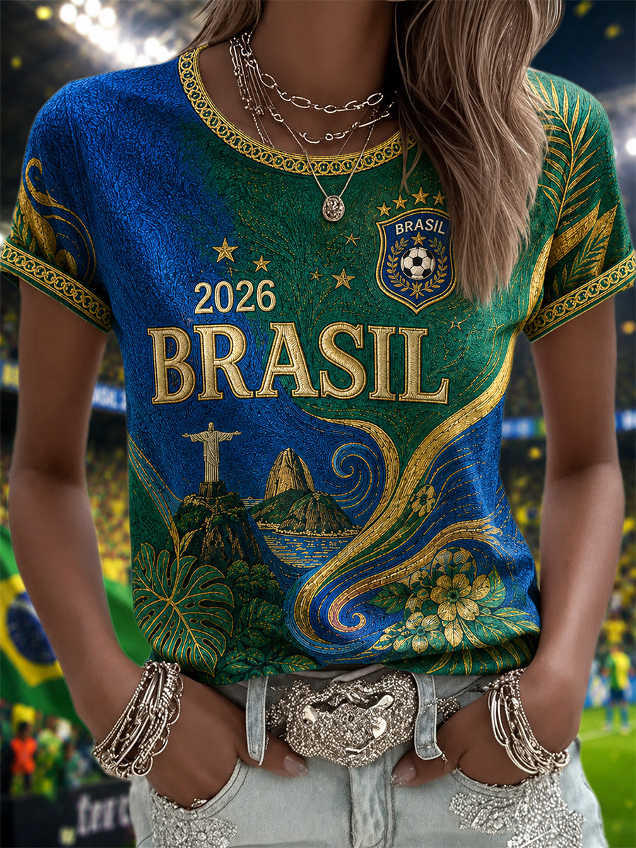 Women's Gift For Football Fans Print Casual Tee