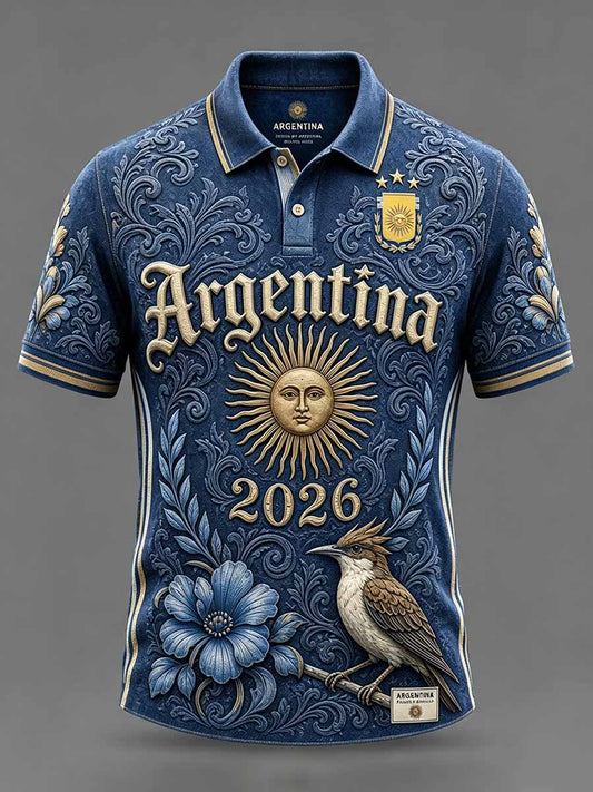 Men's Argentine Football Printed Polo Shirt