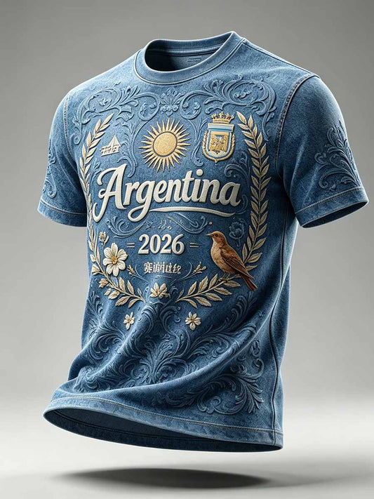 Men's Argentina Football Print T-Shirt