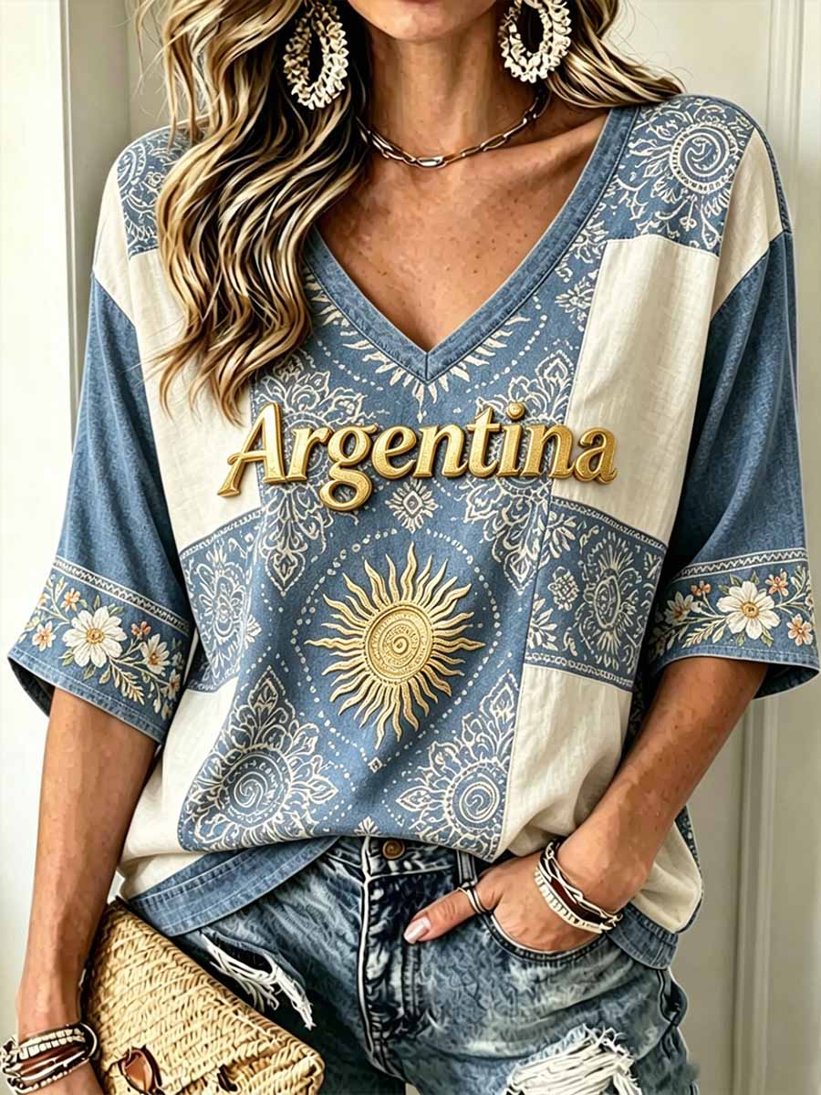 Women's Argentina Soccer Graphic T-Shirt