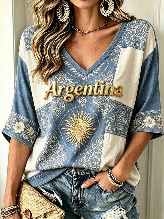 Women's Argentina Soccer Graphic T-Shirt