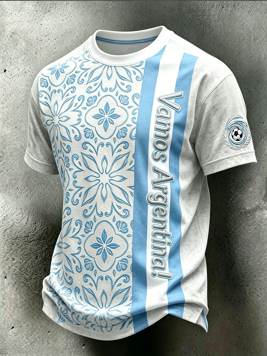 Men's popular football team cheering casual short sleeve T-shirt