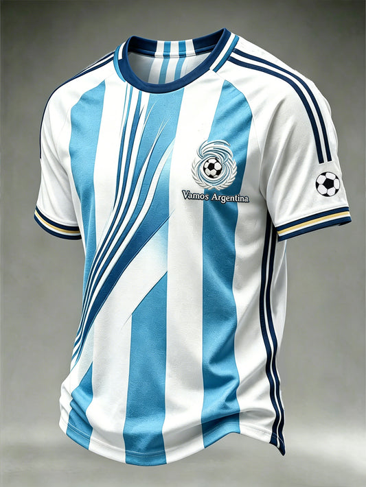 Men's popular football team cheering casual short sleeve t-shirt