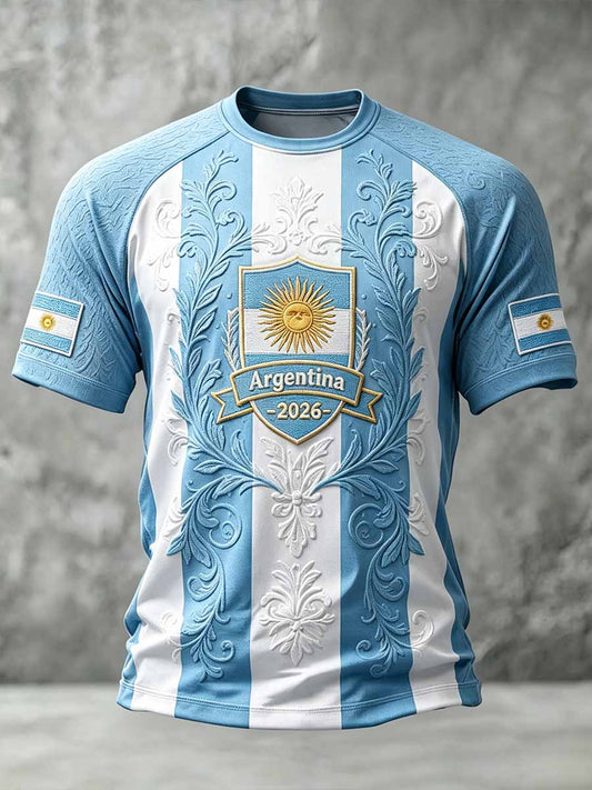 Men's Argentina Football Match Printed T-Shirt