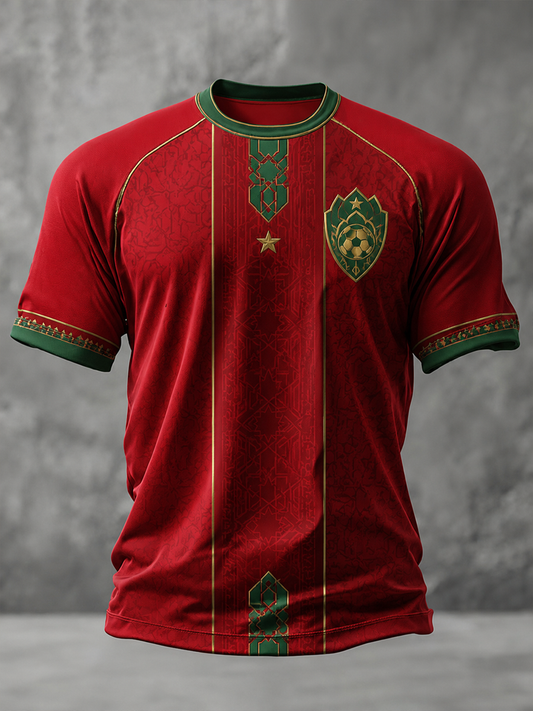Men's Morocco Football Printed short sleeve t-shirt
