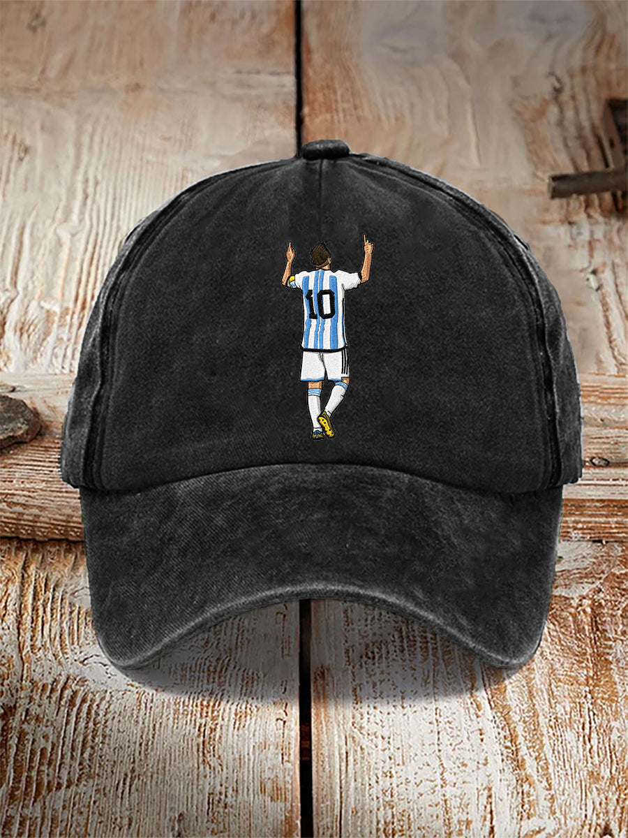 Football player print casual unisex cap