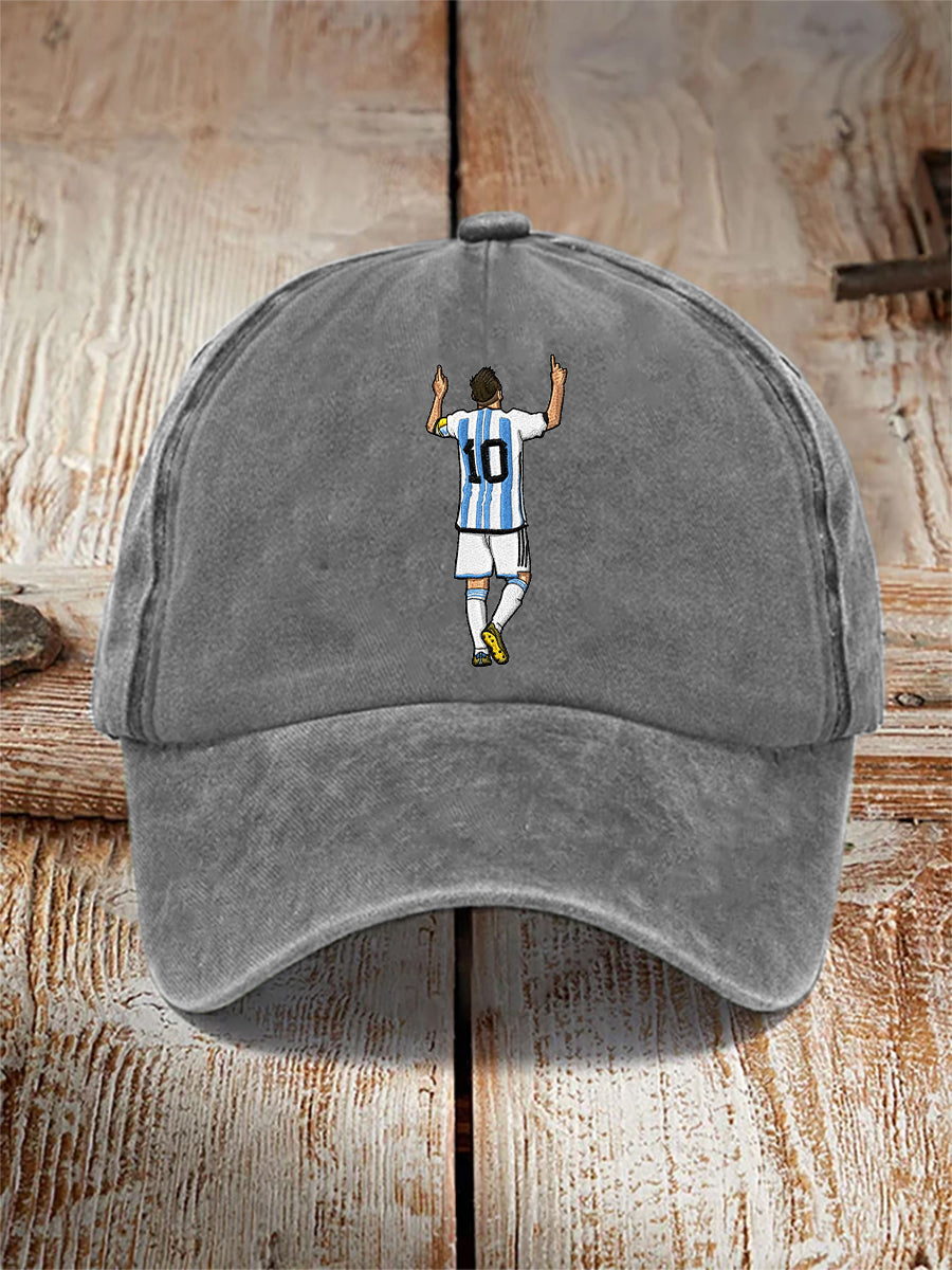 Football player print casual unisex cap