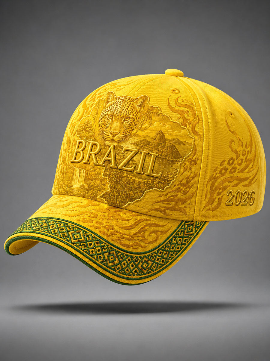 Brazil Football Print Casual Unisex Cap
