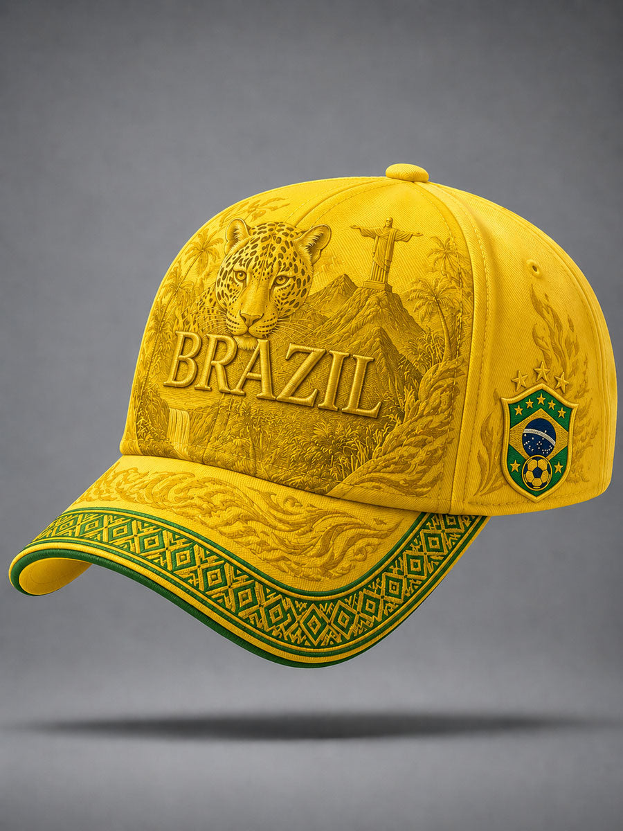 Brazil Football Print Casual Unisex Cap