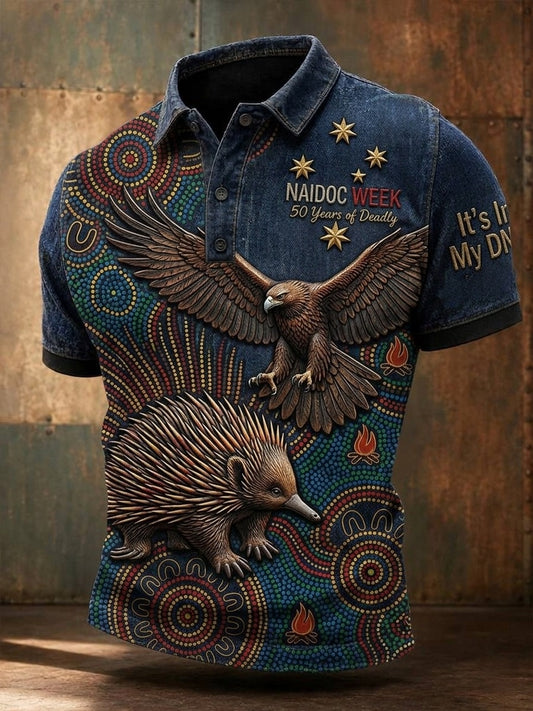 Men's AU Aboriginal Culture IT'S IN MY DNA  Short-Sleeve Polo Shirt