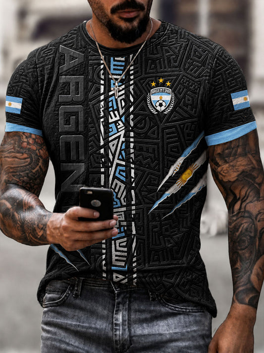 Men's Argentina Football Short Sleeves T-shirt