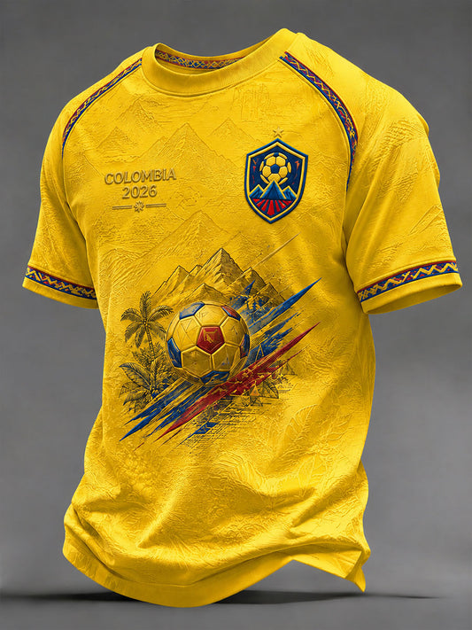 Men's 2026 Colombia Football Print Casual Unisex T-Shirt